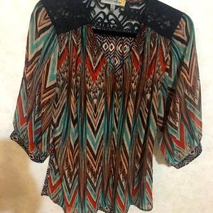 FIGUEROA flowerBlouse Size Large Multicolors